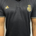 Camiseta Real Madrid Polo Preta C/ Dourado