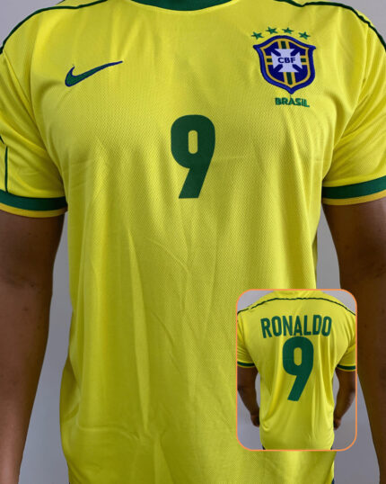 Camisa Brasil Amarelo Retrô Ronaldo 1998/99