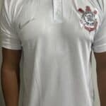 Camisa Corinthians Gola Polo Branca Casual