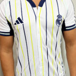 Camisa Real Madrid Us Pack Baseball Branca Com Botões 2025