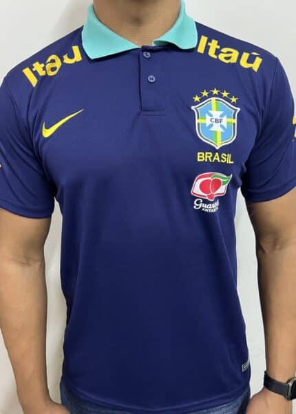 Camiseta Brasil Azul Marinho Itaú Polo