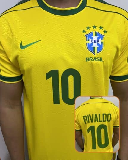 Camisa Brasil Amarelo Retrô Rivaldo1998/99