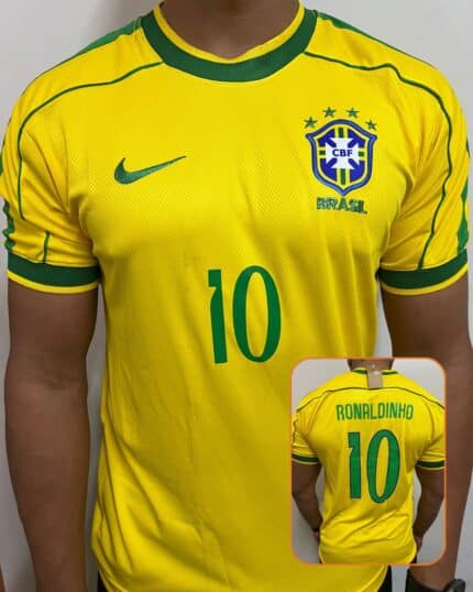 Camisa Brasil Amarelo Retrô Ronaldinho 1998/99 (10)