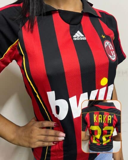 Camisa Milan Trad Retrô Kaká 2006/07 (Feminina)